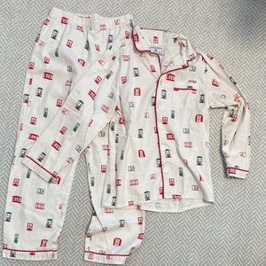 Petite Plume Kids Twill Christmas Pajama Set Like New